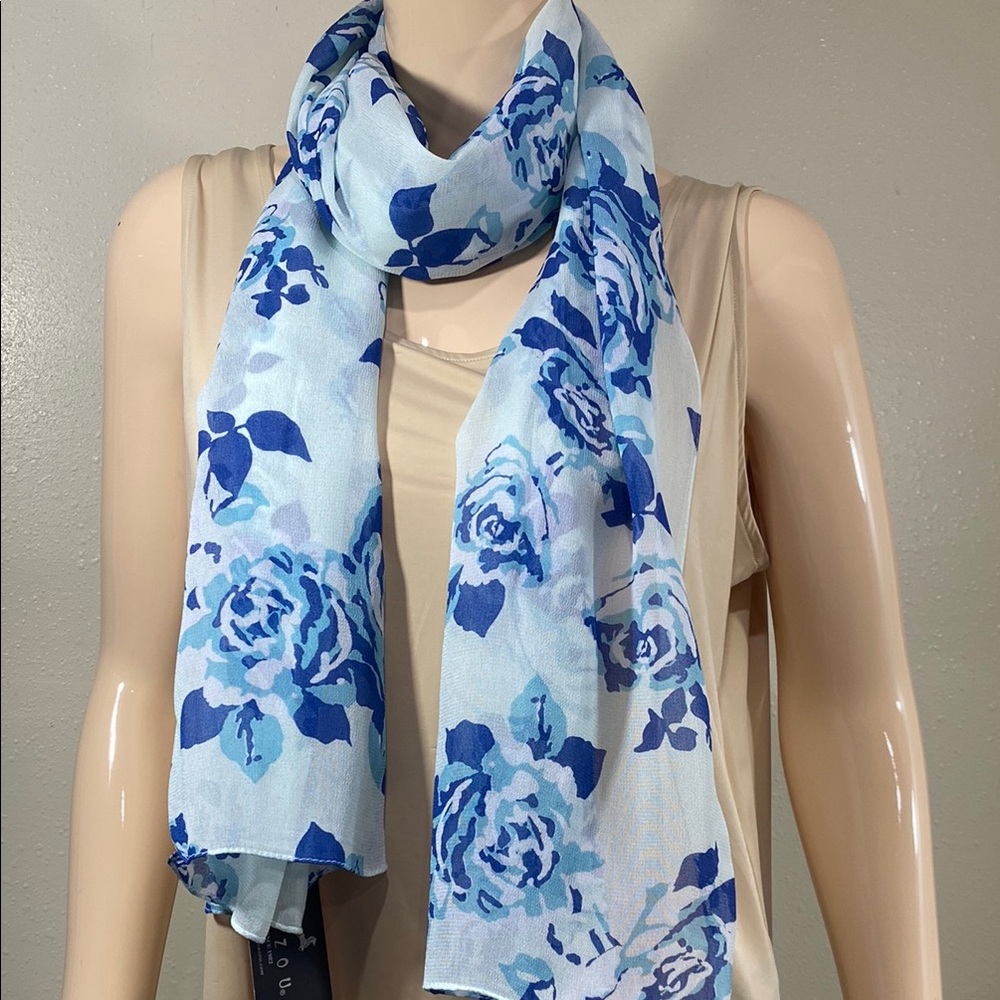Floral Blue Scarf